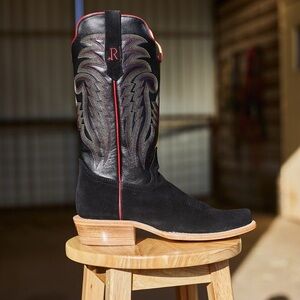 Black Leather Cowboy Boots